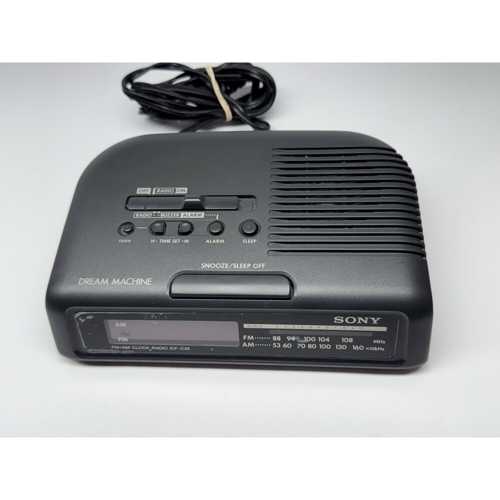 Sony Dream Machine ICF-C25 Alarm Clock Radio AM/FM Snooze Battery Backup Black